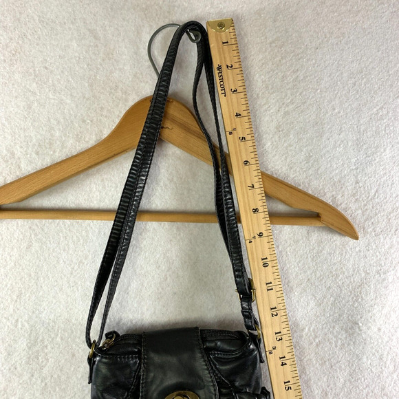 Womens Y2K Micro Purse Black Soft Vegan Leather Crossbody Option Side Pockets - Picture 12 of 16